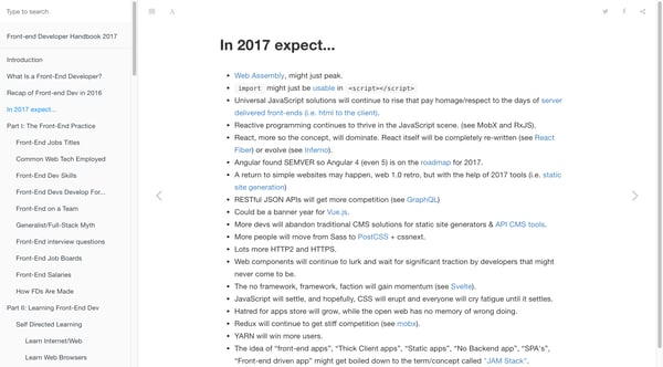 In 2017 expect... · Front-end Developer Handbook 2017