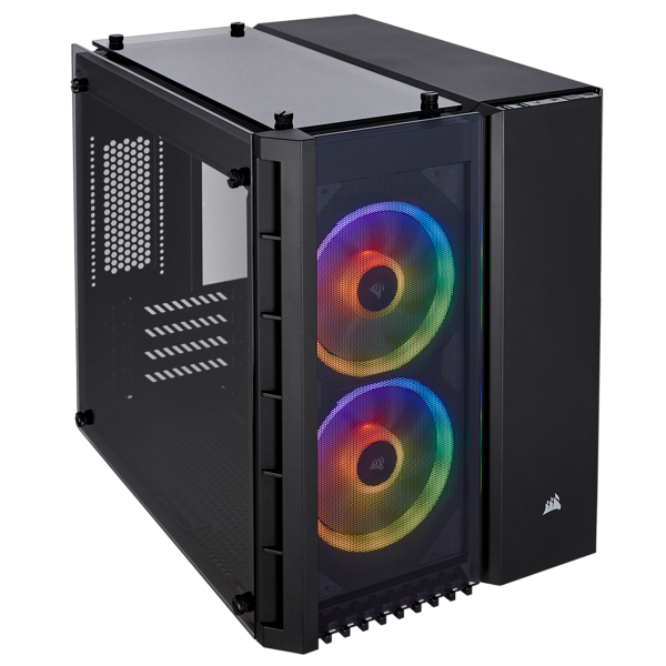 Crystal Series 280X RGB 強化ガラス Micro ATX ケース — ブラック