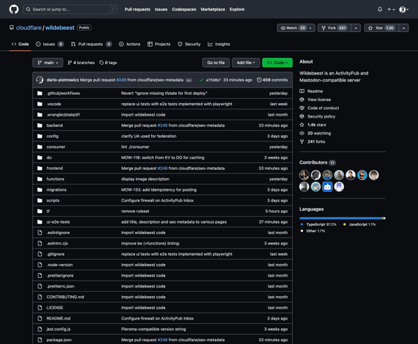 cloudflare/wildebeest: Wildebeest is an ActivityPub and Mastodon-compatible server