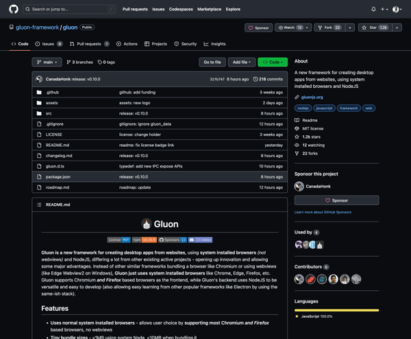 gluon-framework/gluon: A new framework for creating desktop apps from websites, using system installed browsers and NodeJS