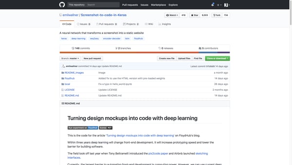 emilwallner/Screenshot-to-code-in-Keras: A neural network that transforms a screenshot into a static website