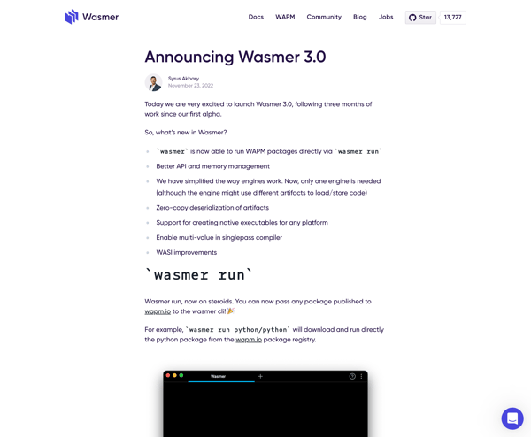 Announcing Wasmer 3.0