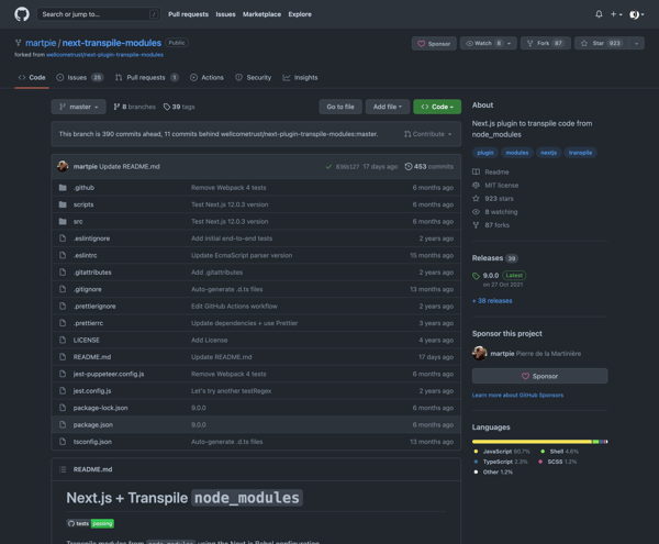 martpie/next-transpile-modules: Next.js plugin to transpile code from node modules
