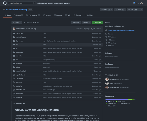 mitchellh/nixos-config: My NixOS configurations.