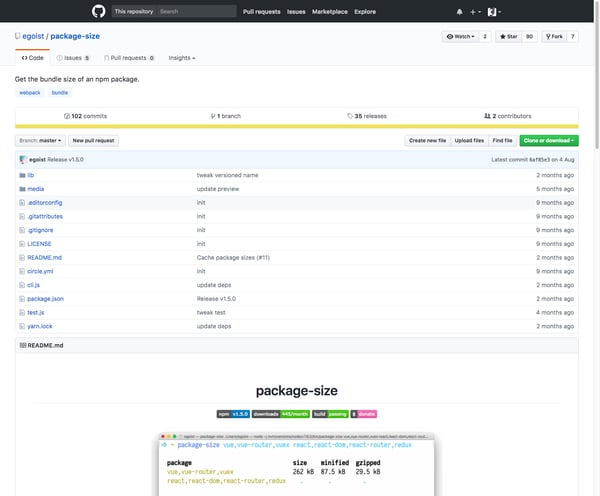 egoist/package-size: Get the bundle size of an npm package.