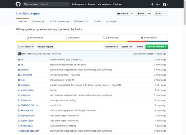 sveltejs/sapper: Military-grade progressive web apps, powered by Svelte
