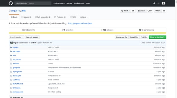 angus-c/just: A library of dependency-free utilities that do just do one thing.