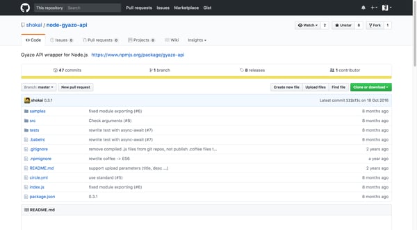 shokai/node-gyazo-api: Gyazo API wrapper for Node.js
