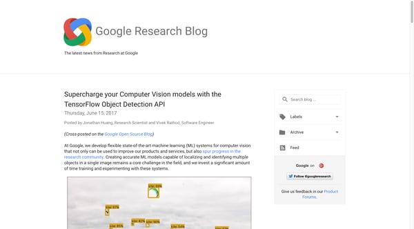 Research Blog: Supercharge your Computer Vision models with the TensorFlow Object Detection API