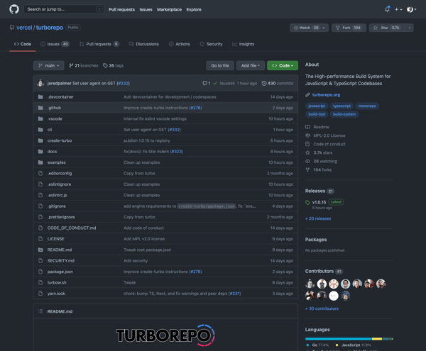 vercel/turborepo: The High-performance Build System for JavaScript & TypeScript Codebases