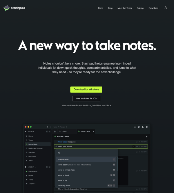 Stashpad - A new way to take notes