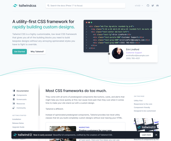 Tailwind CSS - A Utility-First CSS Framework for Rapidly Building Custom Designs