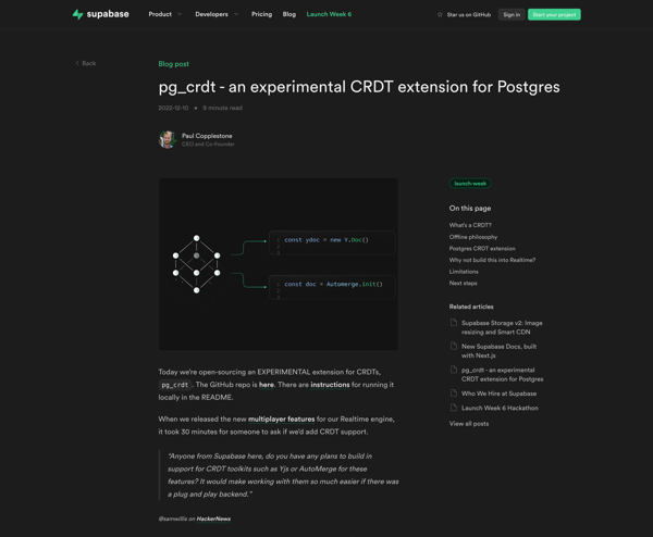 pg crdt - an experimental CRDT extension for Postgres
