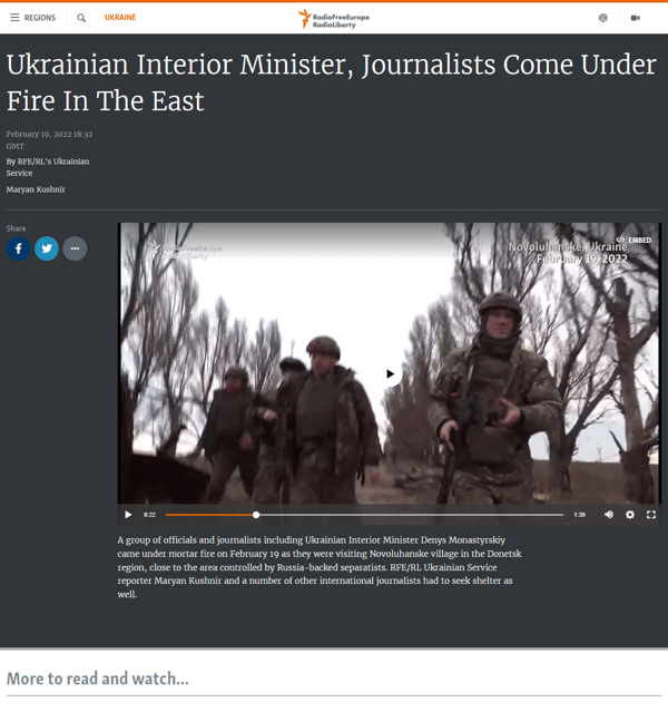 Ukrainian Interior Minister, Journalists Come Under Fire In The East
