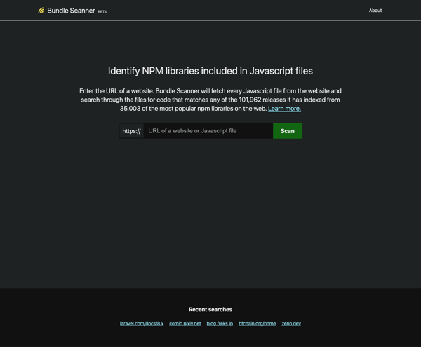 Bundle Scanner - Identify NPM libraries included in Javascript files