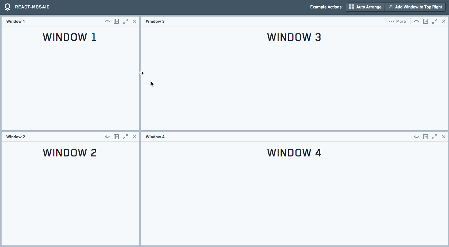 nomcopter/react-mosaic: A React tiling window manager