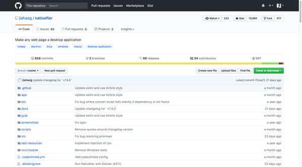 jiahaog/nativefier: Make any web page a desktop application