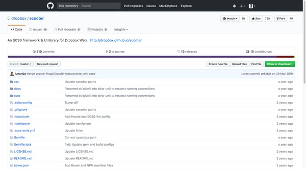 dropbox/scooter: An SCSS framework & UI library for Dropbox Web.