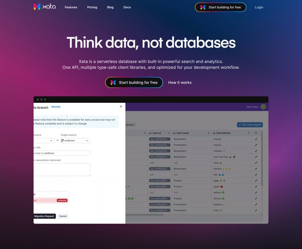 Serverless database with powerful search for your Next.js app