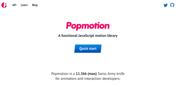 Popmotion - A functional JavaScript motion library