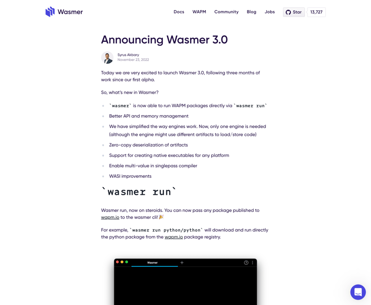 Announcing Wasmer 3.0