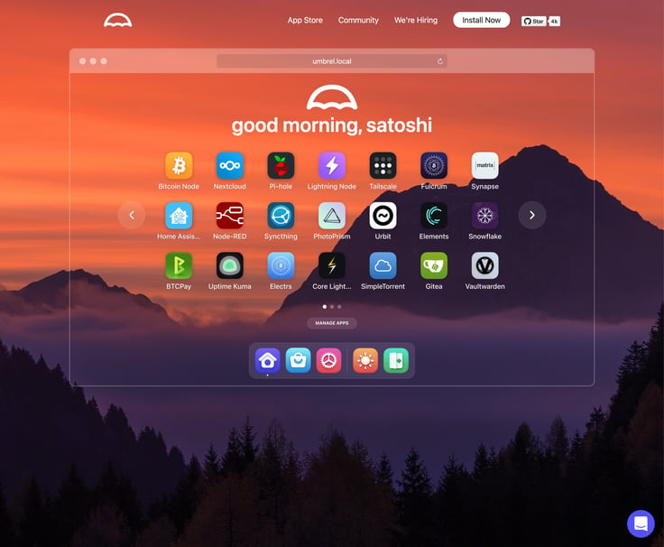 Umbrel — A personal server OS for self-hosting